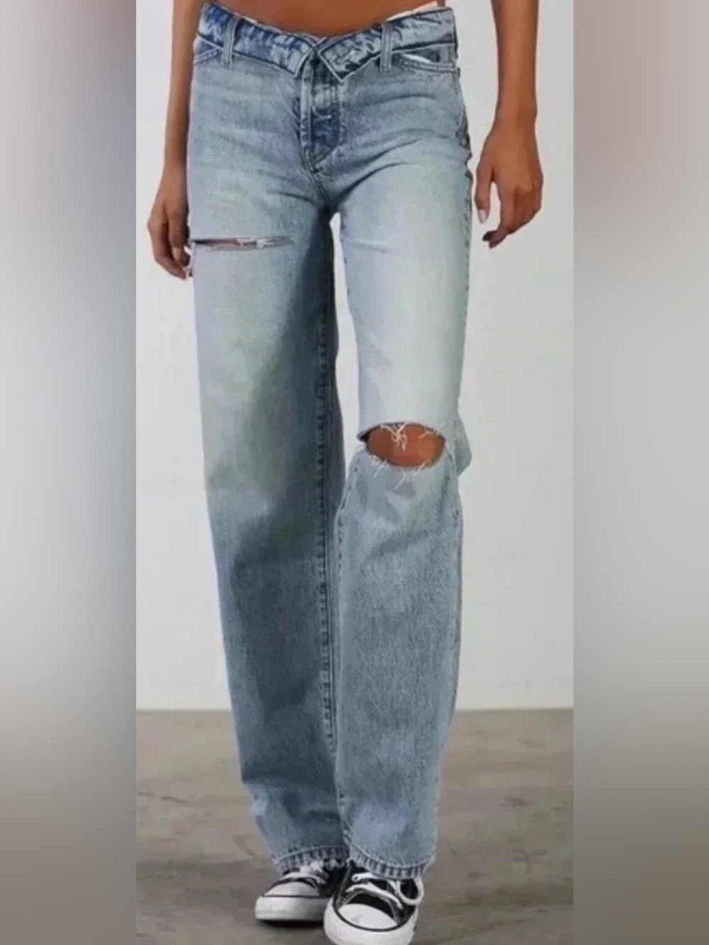 Revice denim folded over low rise blue jeans Size 25
